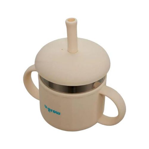 cumpără Cană cu pai U-Grow UG-SCT01WH Cană din silicon cu pai și interior din inox, 220 ml în Chișinău 