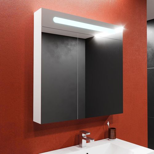 купить Зеркало для ванной Bayro Portis LED 800x800 белый в Кишинёве 