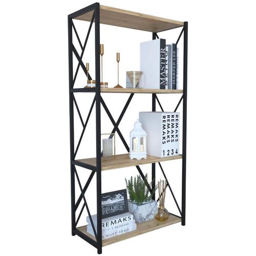 купить Стеллаж Remaks 4 Shelf Metal Oak в Кишинёве 