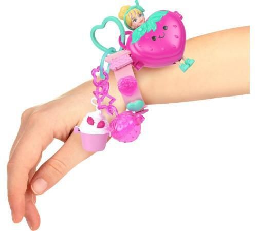 купить Игрушка miscellaneous JKR51 Polly Pocket стильный браслет клубника набор с брелком и куклой в Кишинёве 