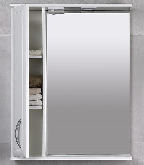 купить Зеркало для ванной Bayro Allure 650x750 левый белое в Кишинёве 