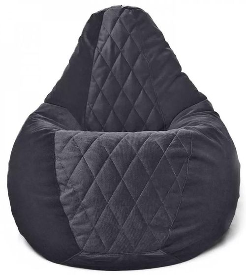 cumpără Fotoliu BeanBag BeanBag BM6161, Кресло Груша из велюра Maserrati "Romb", XXL, чёрный în Chișinău 
