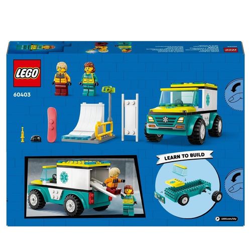 cumpără Set de construcție Lego 60403 City Ambulanță și snowboarder în Chișinău 