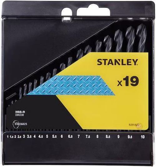 купить Сверло Stanley Набор сверл по металлу STA56025 19 шт. 1-10 мм в Кишинёве 