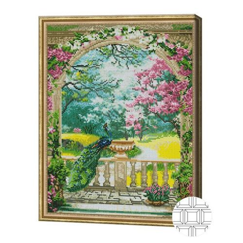 cumpără Tablou pe numere Art Gallery QB204288 Mozaic cu diamante patrate 40x50cm Paun la terasa în Chișinău 