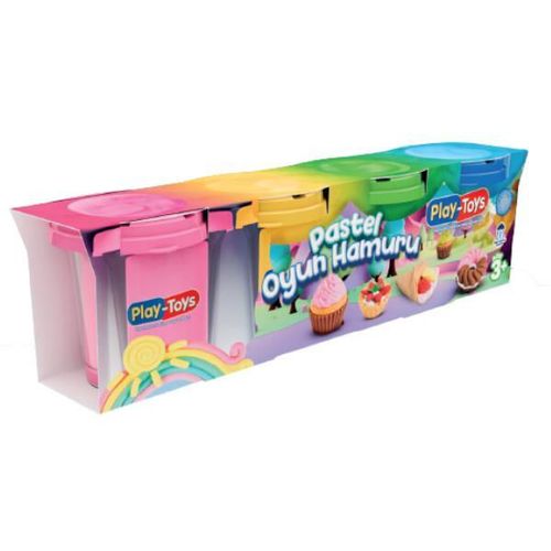 купить Набор для творчества Play Toys 4773 Set de plastilină în tub, pastel, 4buc. в Кишинёве 