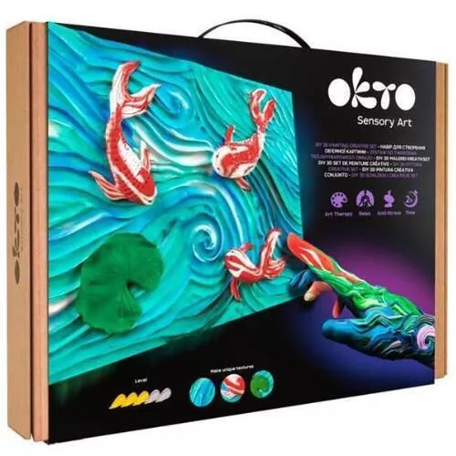 cumpără Set de creație Okto 10002 Tablou 3D cu plastilină ușoară 30x40сm, Crapi Koi în Chișinău 