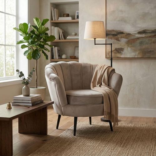 купить Кресло Deco Maggie Camel Black в Кишинёве 