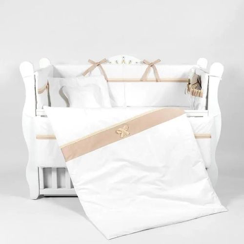 cumpără Lenjerie de pat pentru copii PernaMea Set lenjerie Elegance bej 8 piese (PM.100260) în Chișinău 
