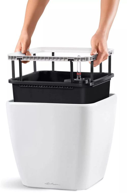 cumpără Ghiveci pentru flori Lechuza Quadro Premium 21 LS, White în Chișinău 