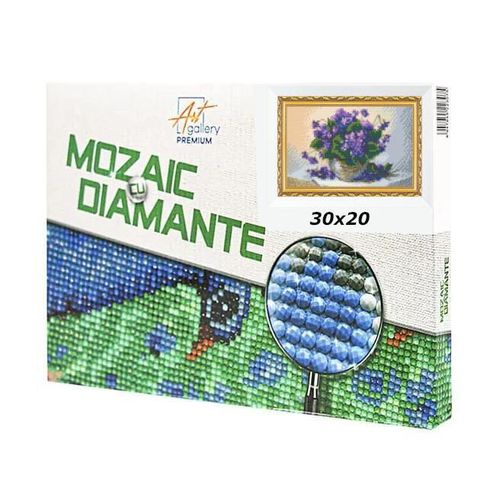 купить Картина по номерам Art Gallery JS12306 Mozaic cu diamante 20x30cm Violete in ghiveci в Кишинёве 
