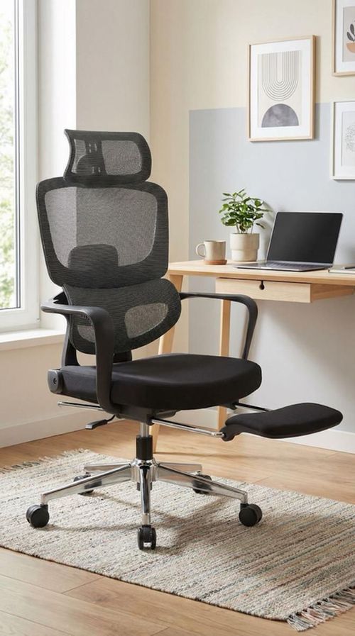 cumpără Fotoliu de birou Nex Home Plus Black (ergonomic) în Chișinău 