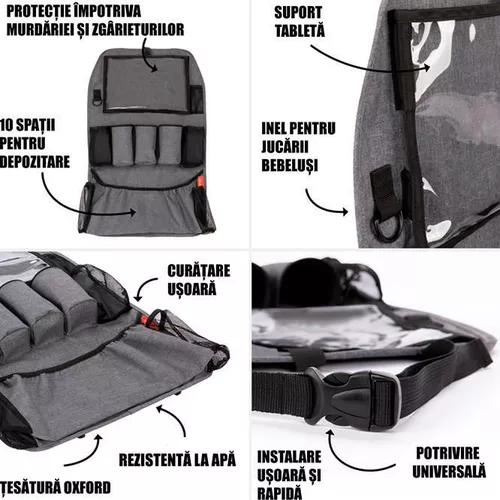 cumpără Accesoriu auto Diono D40247 husa protectie cu organiser spatar scaun Stow n Go XL Gray în Chișinău 