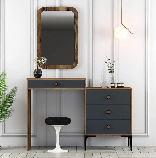 купить Туалетный столик Trendy Lizbon 543-Nuc, Antracit 124x84x40cm в Кишинёве 