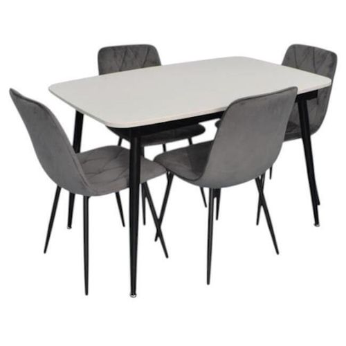 купить Комплект стол и стулья Evelin di Costacurta стол DT-532R B + 4 стула YTC-080B Blu-14 (Dark grey) в Кишинёве 