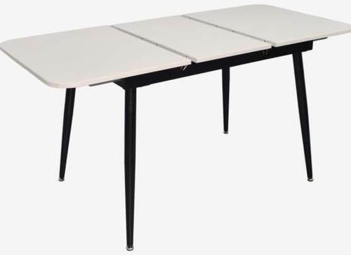 купить Стол Evelin di Costacurta DT-532R B, 120(160)x80x76см, Каркас/Опоры: Металл Черный (раздвижной), белый мат в Кишинёве 