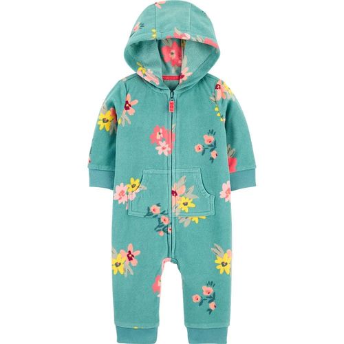 Salopeta Carter's Fleece Flowers Zip-Up Jumpsuit (0+ luni) 