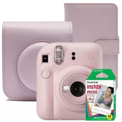 купить Фотоаппарат моментальной печати FujiFilm Instax mini 12 Blossom Pink cu husa, album foto si film 1x10 в Кишинёве 