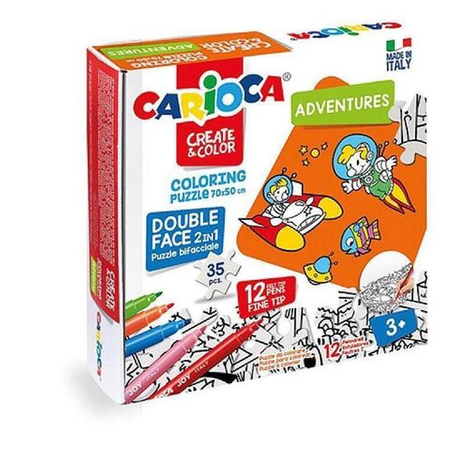 cumpără Set de creație Carioca 56980 Set creativ Create&Color Adventures puzzle 35buc, carioci 12buc în Chișinău 