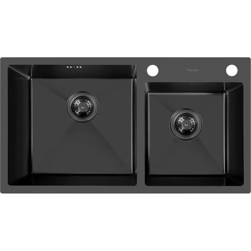 cumpără Chiuvetă bucătărie Fabiano 78x43 /18 Black+baterie+dozator R în Chișinău 