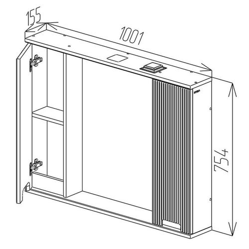 cumpără Oglindă baie Bayro Positano Duo 1000x750 белый мат în Chișinău 