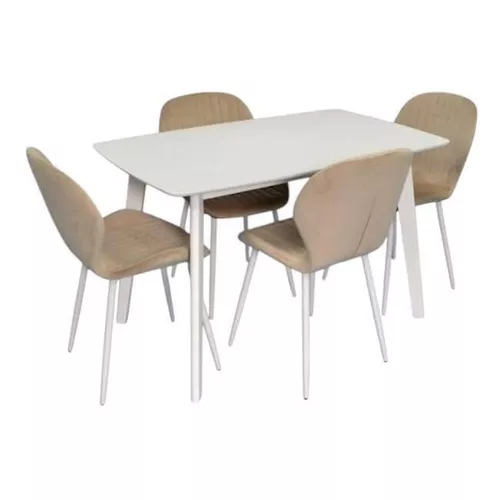 купить Комплект стол и стулья Evelin di Costacurta стол COOPER White + 4 стула YTC-064Wh UF910-01 Light beige в Кишинёве 