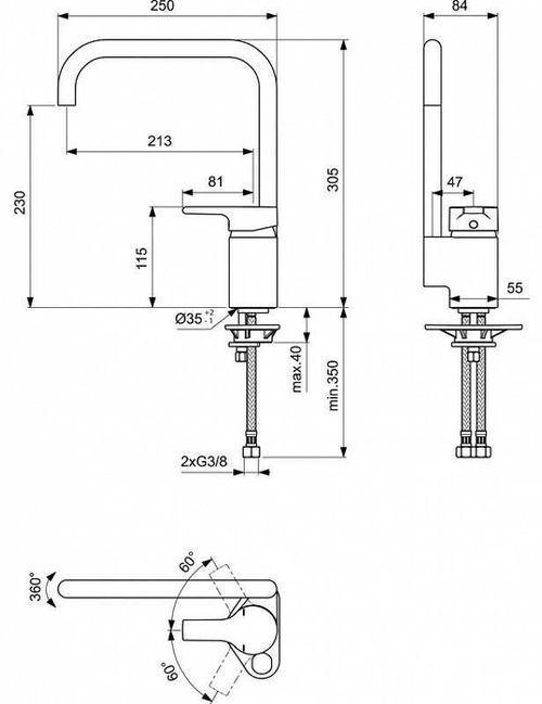 купить Смеситель кухонный Ideal Standard ACTIVE B8084AA в Кишинёве 