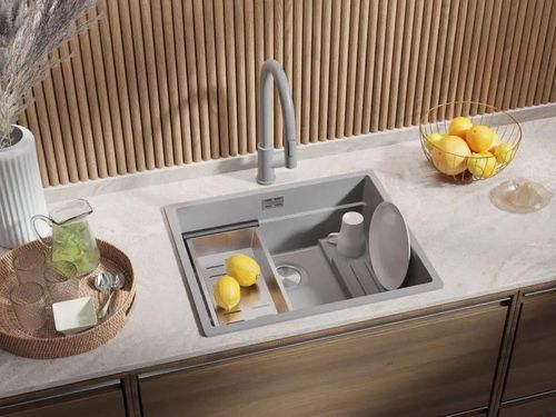 купить Мойка кухонная Primagran Prague 60 Step Level Grey + accesorii 470x560 MPSKS#N в Кишинёве 