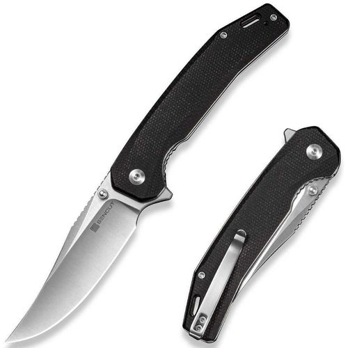 купить Нож походный Sencut S25038-2 Vornix, mâner Canvas Micarta negru, Liner Lock в Кишинёве 