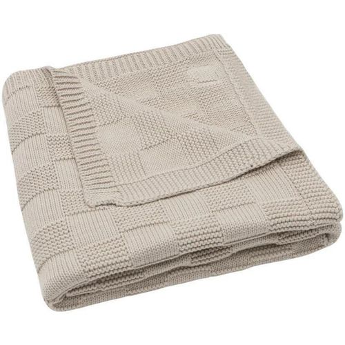 cumpără Lenjerie de pat pentru copii Jollein 516-511-68124 Paturica Box Knit Warm Sand GOTS, 75x100cm în Chișinău 