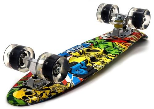 купить Скейтборд New World YB-104 Penny board cu lumina Graffiti craniu, 136695 в Кишинёве 