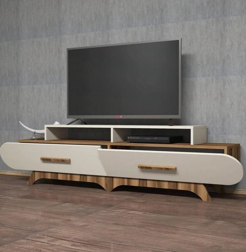 cumpără Comodă TV Trendy Flora, Nuc, Crem 205x50x36cm în Chișinău 