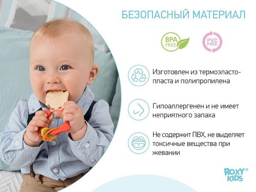 cumpără Iinel dentiție Roxy Kids RMT-004 Прорезыватель MEOW TEETHER, коралловый în Chișinău 