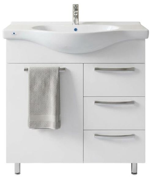 cumpără Dulap pentru lavoar Mashtab 11338 Agat cu 3 sertare 75cm Alb în Chișinău 