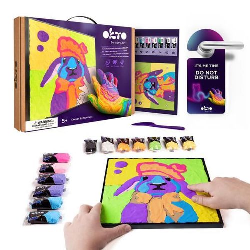 cumpără Set de creație Okto 20004-OK Pictură pe numere 3D cu plastilină ușoară 29x29сm, Iepure în Chișinău 