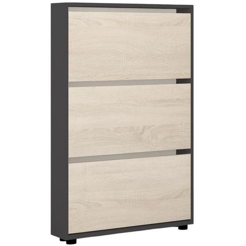 cumpără Raft pentru încălțăminte Mobildor-Lux Leo Slim 50x16x125H cm Anthracite/Sonoma în Chișinău 