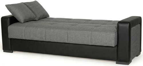 купить Диван Trendy Marmaris, extensibila cu lada de depozitare, 215x80x80cm, Gri/Negru в Кишинёве 
