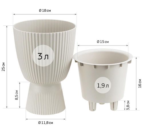 купить Цветочный горшок Idea М3269 Velvet D180mm 1.9L, cu insertie в Кишинёве 