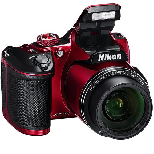 cumpără NIKON Coolpix B500 Red, 16.0 MP 1/2.3" BSI CMOS Sensor, NIKKOR f/3.0-6.5mm ED Lens, 22.5-900mm (35mm Equivalent), 40x Optical Zoom Lens, 80x Dynamic Zoom, 3" 921k-Dot Tilting LCD, Full HD 1080p Video Recording at 30 fps, Bluetooth (BLE), Wi-Fi, VNA953E1 în Chișinău 