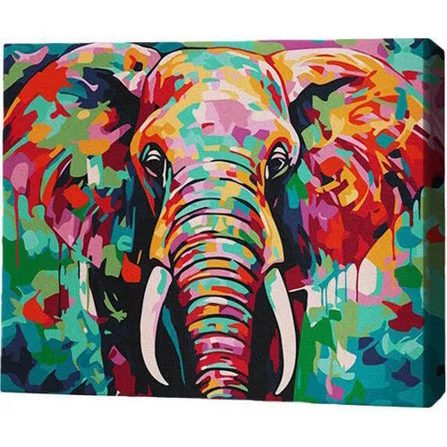 купить Картина по номерам BrushMe RMG0033FC 30x40 см (без упаковки) Красочный слон в Кишинёве 