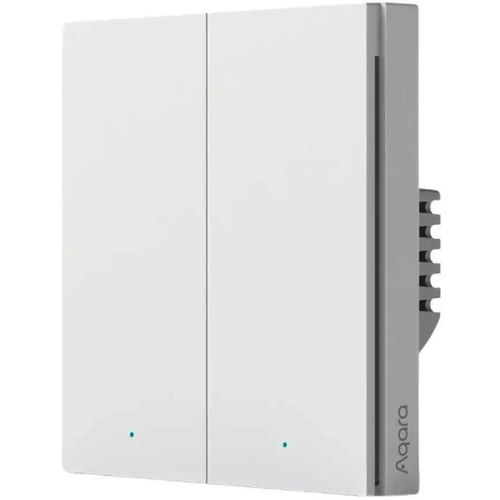 купить Выключатель электрический Aqara H1 PRO - 2 клавиши (c нулём) квадратный подрозетник, белый (QBKG31LM) в Кишинёве 