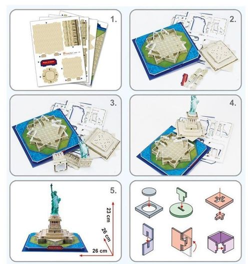 cumpără Set de construcție Cubik Fun 3C080h 3D puzzle Statuia Libertății (U.S.A), 39 elemente în Chișinău 