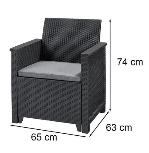 купить Набор садовой мебели Keter Elodie Chair Set Graphite/Coolgray (255769) в Кишинёве 
