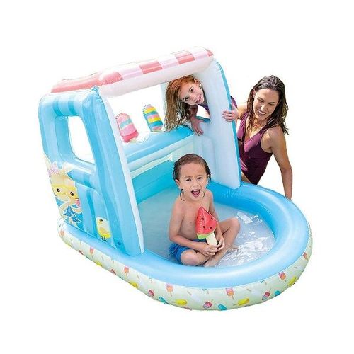 Детский надувной бассейн с навесом “Мороженное” 127x102x99 см, 60 Л, 2+ INTEX 