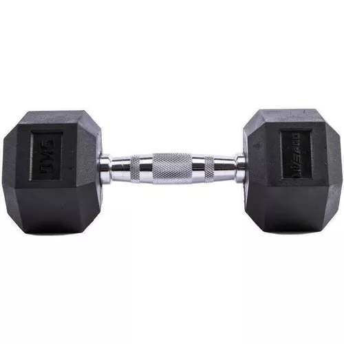 cumpără Ganteră LivePro 49883 Gantera Hex Rubber Dumbbell 2x27.5kg, LP8005/27.5/BK în Chișinău 