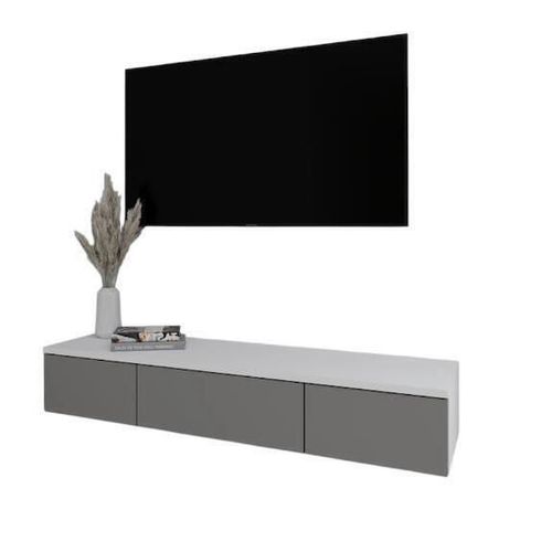купить Тумба напольная для TV Smartex (16567) Т10 120 TV-Навесная Alb+Grafit в Кишинёве 