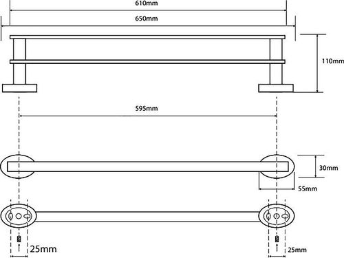 cumpără Suport prosop Bemeta Omega dublu L-600 104104052 în Chișinău 