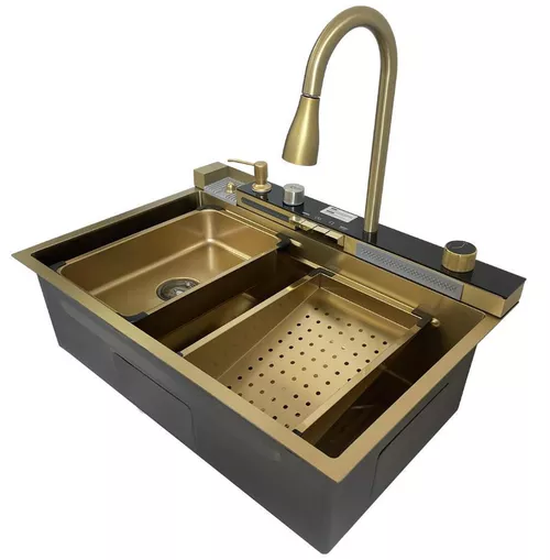 cumpără Chiuvetă bucătărie cu bateria SanDonna HD7550 Auriu în Chișinău 