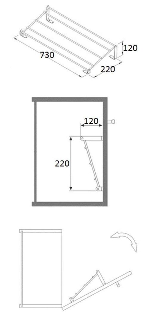 купить Фурнитура для мебели Starax хр S-6133-C корзина/обуви 1ряд 80см в Кишинёве 