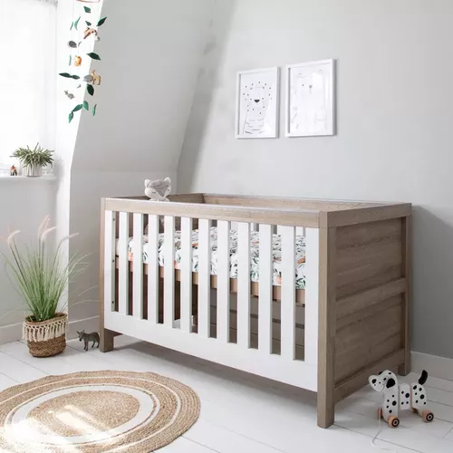 Pătuc din lemn 3 în 1 Tutti Bambini Modena White/Oak 